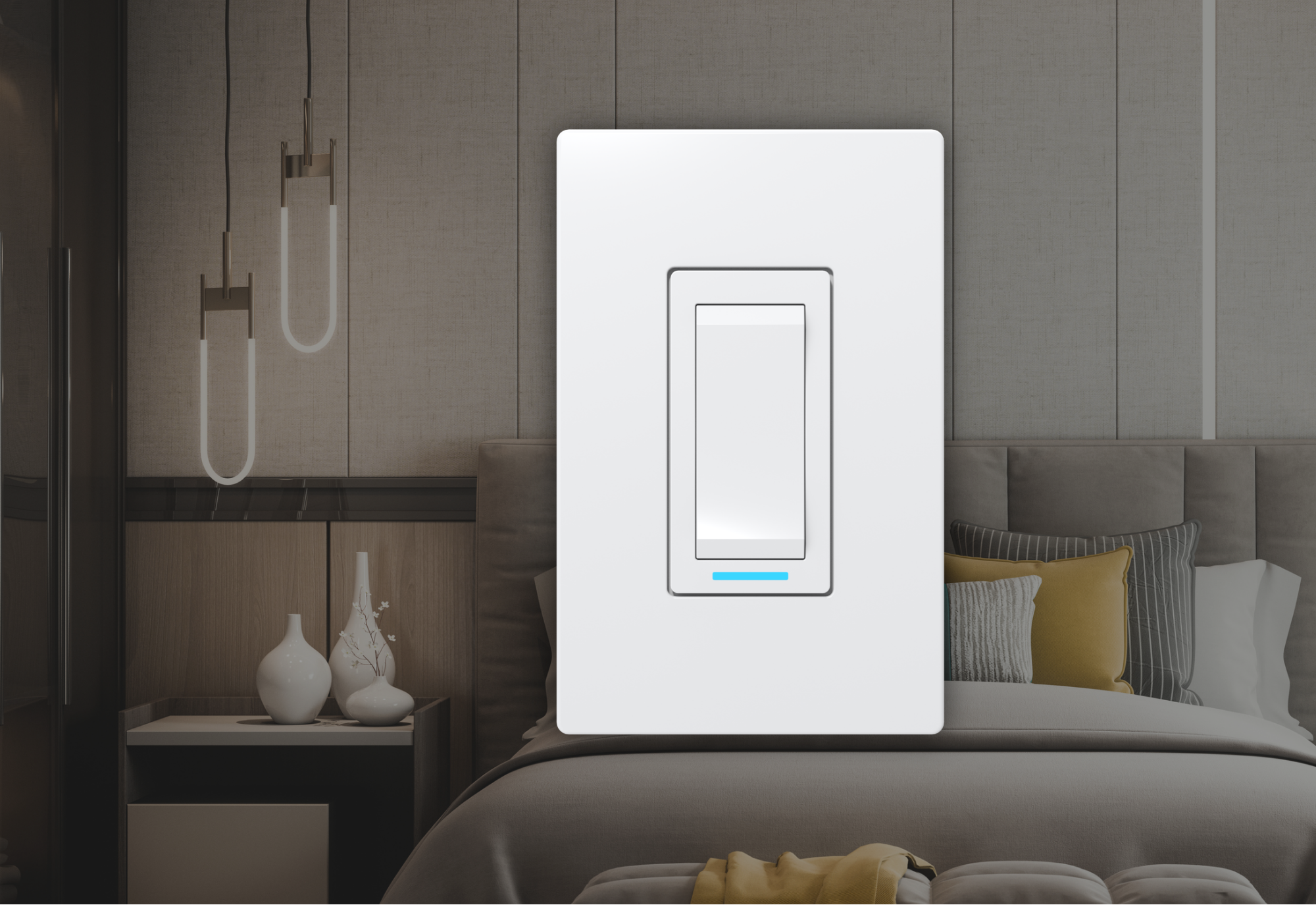 Front view of the light switch