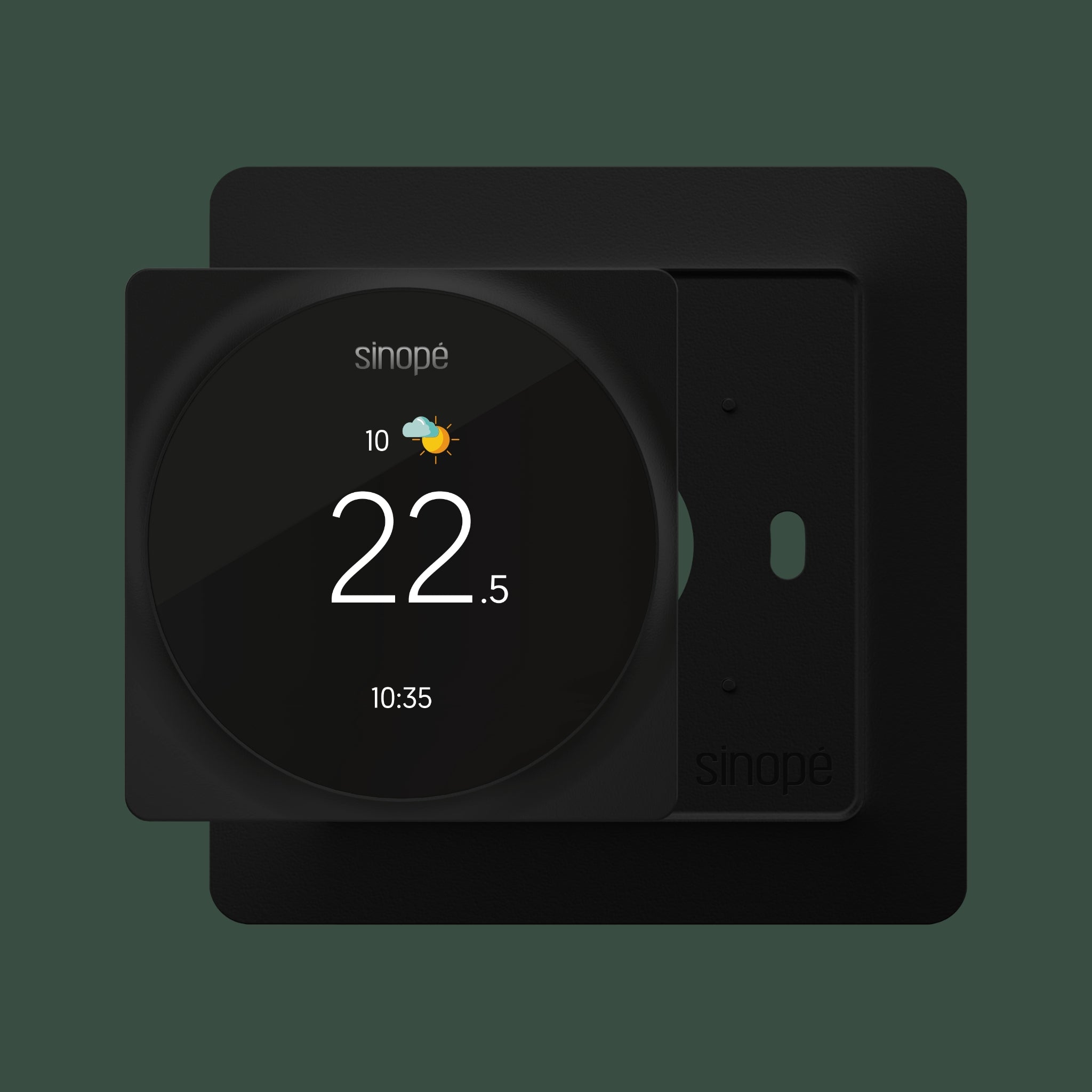 Thermostat pour système central avec plaque décorative