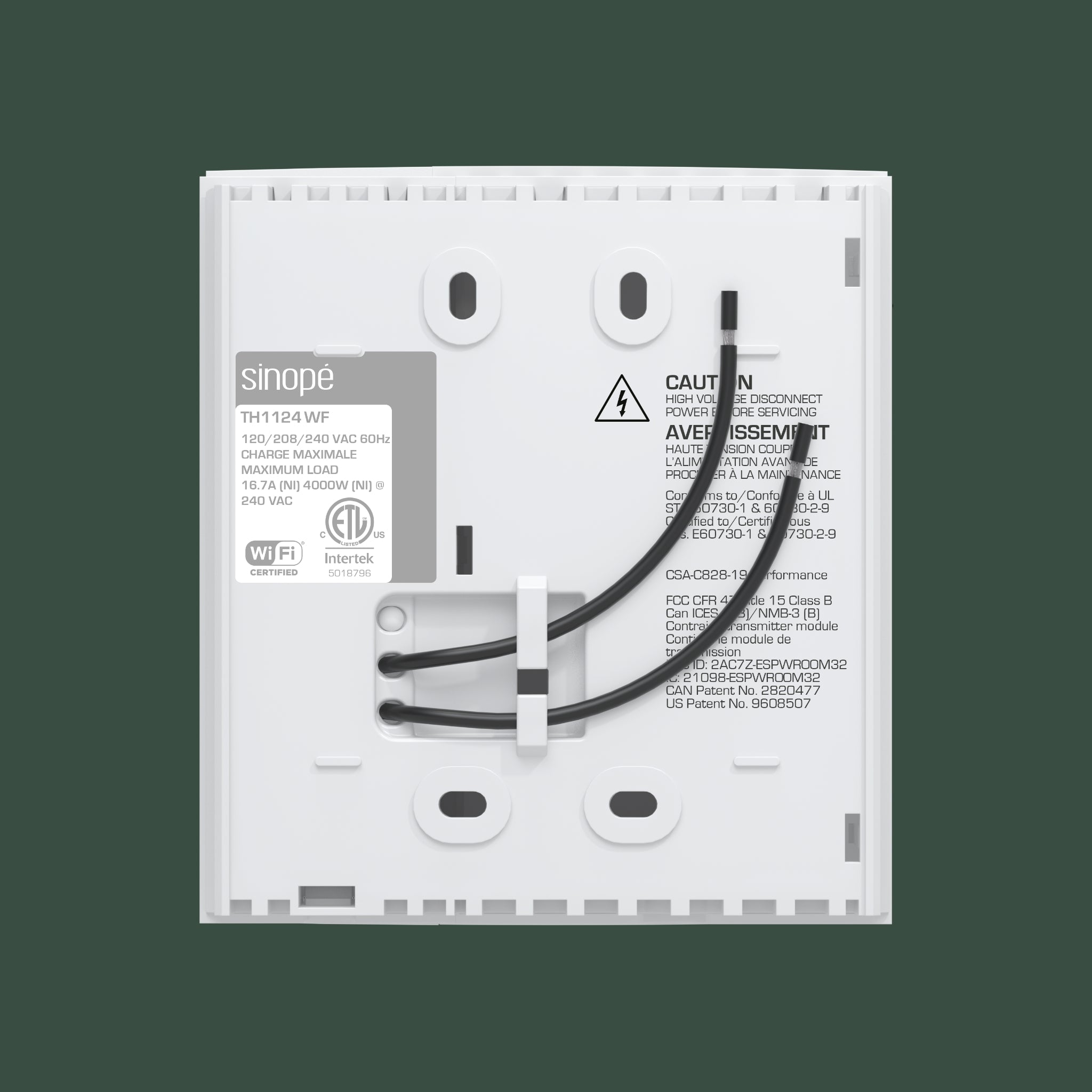 Thermostat intelligent pour plinthes électriques modèle TH1124WF-RFB