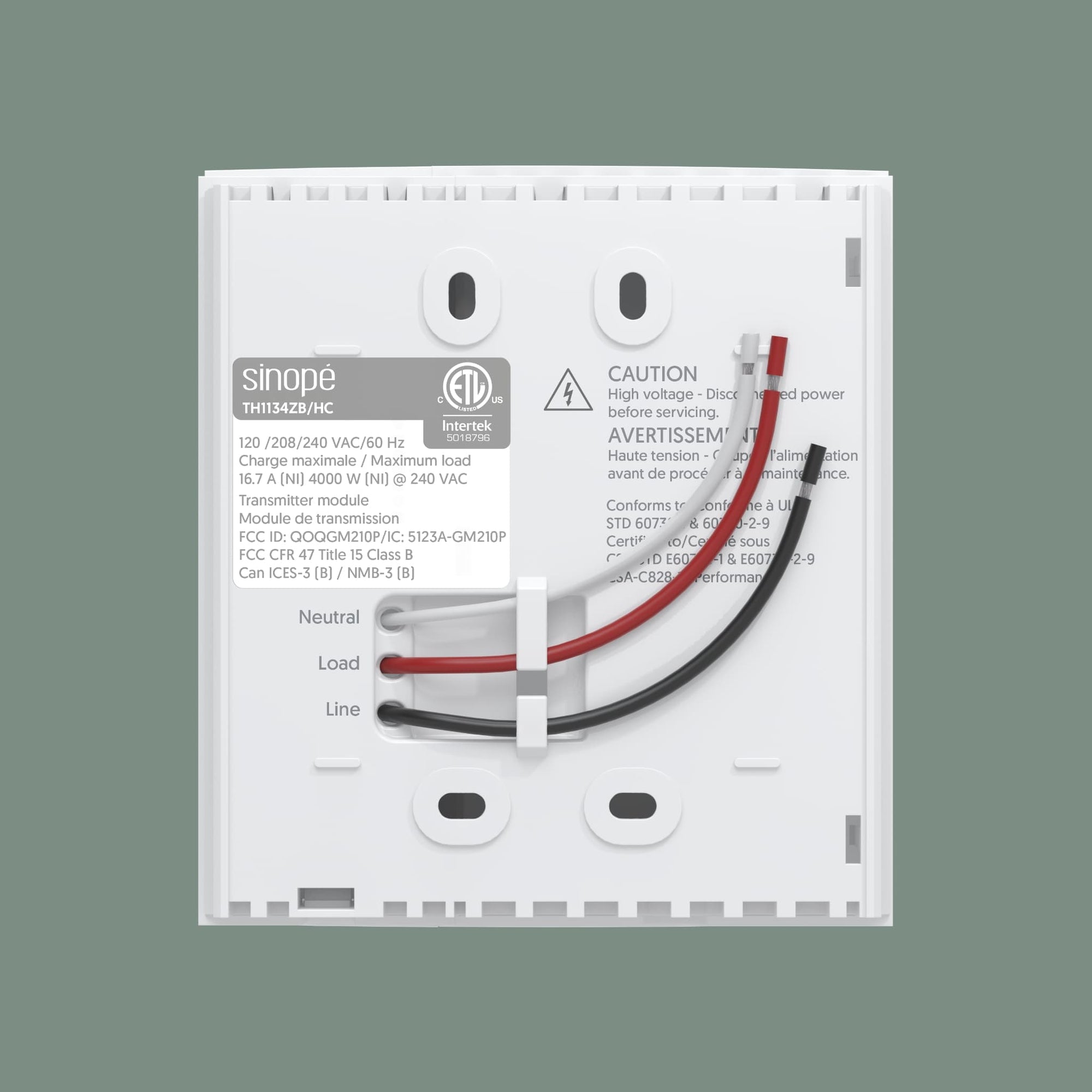 Thermostat Zigbee pour plinthes électriques avec écran couleur – Sinopé
