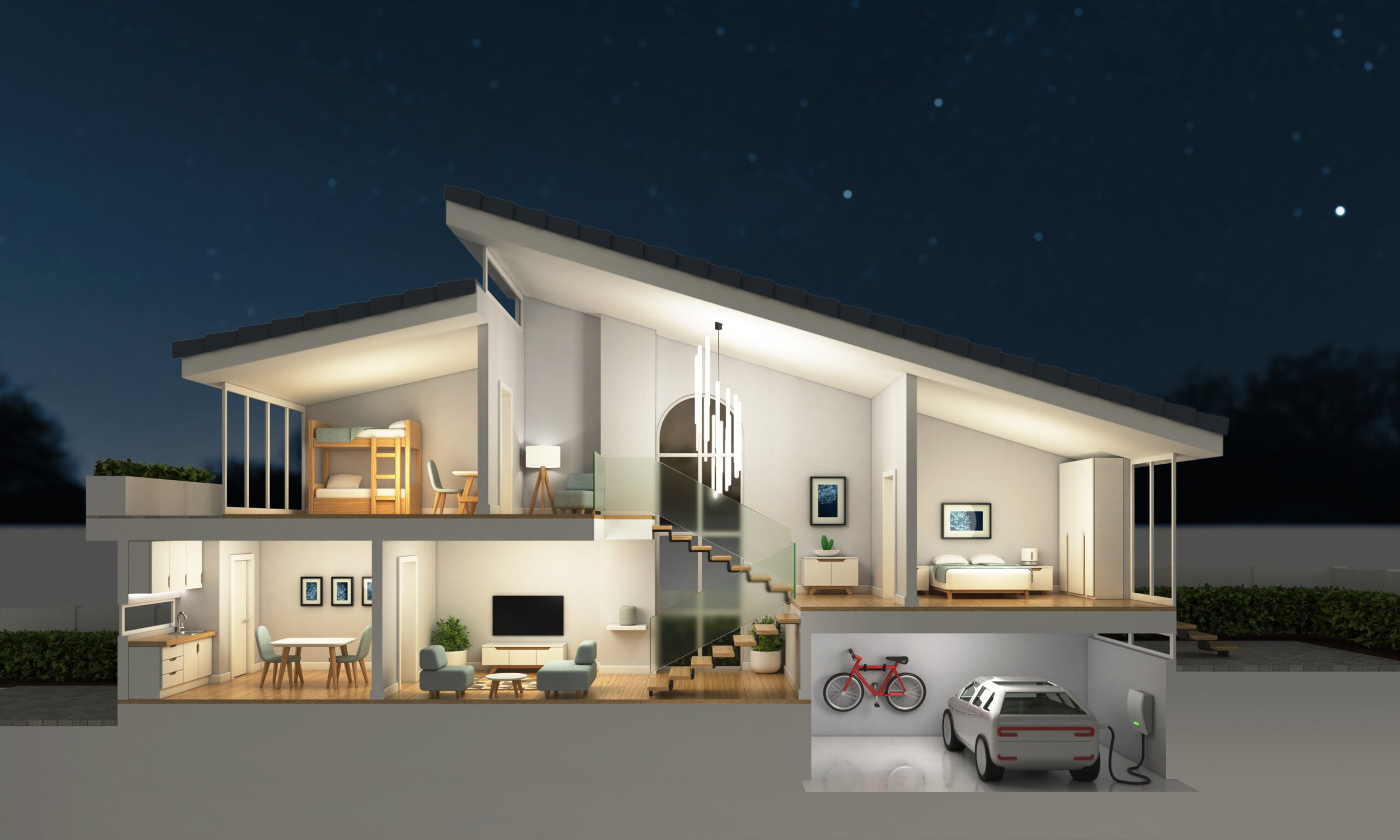 Maison moderne vue en 3D